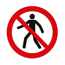 PROHIBITION SIGN : NO PEDESTRIAN TRAFFIC