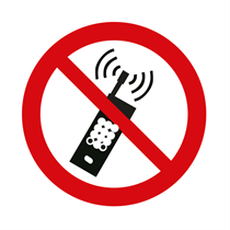 PROHIBITION SIGN : DO NOT ACCESS WITH RADIO AND TELE APPLIANCES 