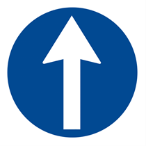 MANDATORY SIGN OF ONE WAY