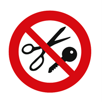 PROHIBITION SIGN : NO ENTRY WITH METAL OBJECTS