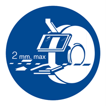 MANDATORY SIGN ADJUST THE GRINDING WHEEL PIECE HOLDER