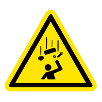 WARNING SIGN OF FALLING MATERIALS