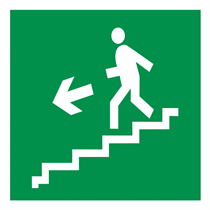 EMERGENCY SIGN EMERGENCY STAIRS DOWN LEFT SIDE
