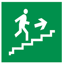 EMERGENCY SIGN EMERGENCY STAIRS UP RIGHT SIDE 