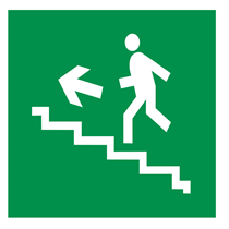EMERGENCY SIGN EMERGENCY STAIRS UP LEFT SIDE