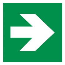 EMERGENCY SIGN EXIT RIGHT 