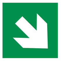 EMERGENCY SIGN EXIT DOWN RIGHT 