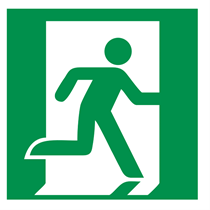 EMERGENCY SIGN EMERGENCY EXIT WITH RUNNING MAN RIGHT