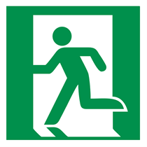 EMERGENCY SIGN EMERGENCY EXIT WITH RUNNING MAN LEFT