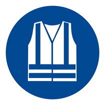 MANDATORY SIGN WEAR HIGH VISIBILITY VEST