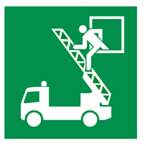 EMERGENCY SIGN  EMERGENCY EXIT FIREMAN FLIGHT OF STAIRS