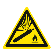 WARNING SIGN PRESSURISED CYLINDER 