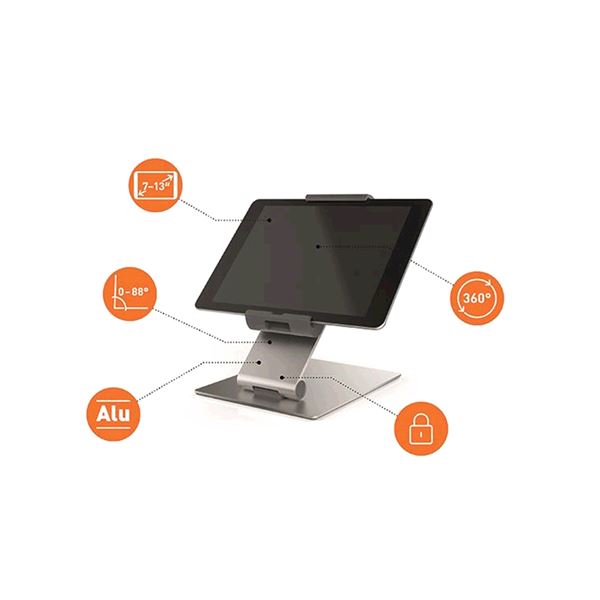 Baroni Home Supporto Per Tablet E PC Regolabile In 3 Altezze Con Scomparto Portaoggetti – Ergonomico E Leggero, Nero
