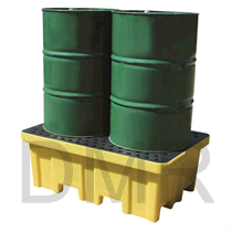 Vasca di contenimento in polietilene per due fusti da 1220 x 820 x 450 mm