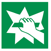 Cartello di emergenza Rompere per poter accedere 24x24 cm