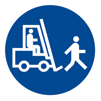 FORK LIFT AT WALKING PACE OBLIGATION SIGN